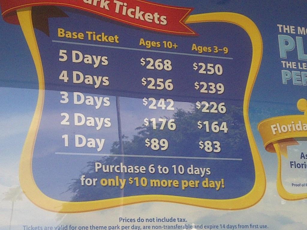 Prices For: Prices For Disney World Tickets