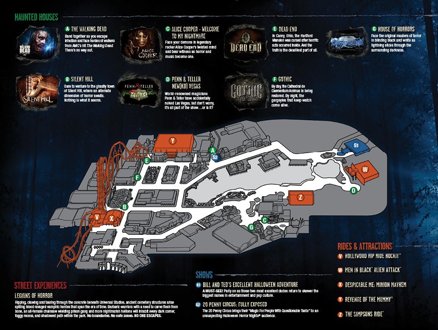 Behind The Thrills Halloween Horror Nights 22 map is released