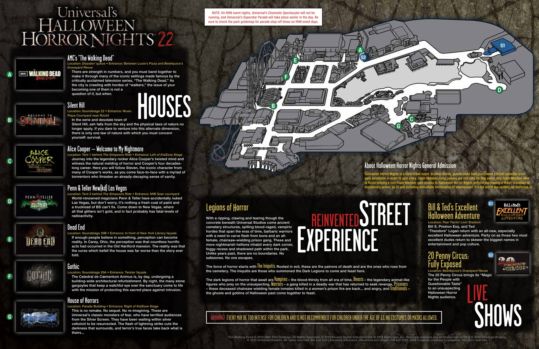 Behind The Thrills Halloween Horror Nights 22 Map Is Released Amusement Parks Guides News