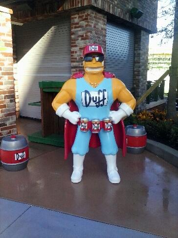 The Simpsons Universal Studios Parks Duffman Duff Beer Can