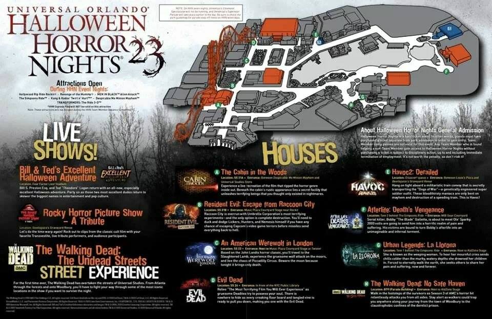 Behind The Thrills Halloween Horror Nights 23 Map Revealed For