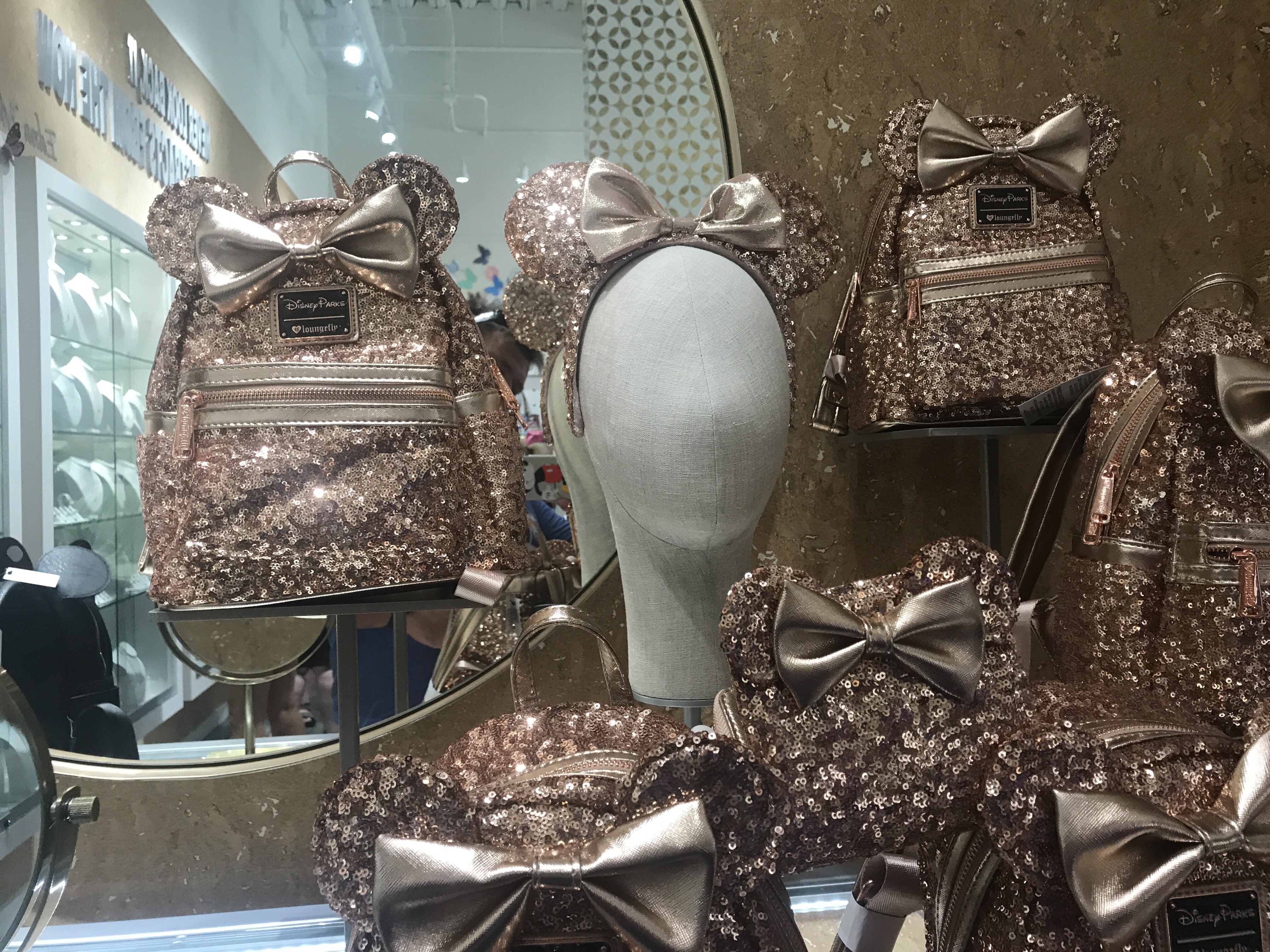 disney rose gold backpack