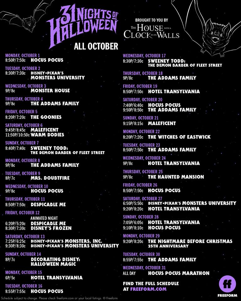 Behind The Thrills Freeform announces 31 days of Halloween with Hocus