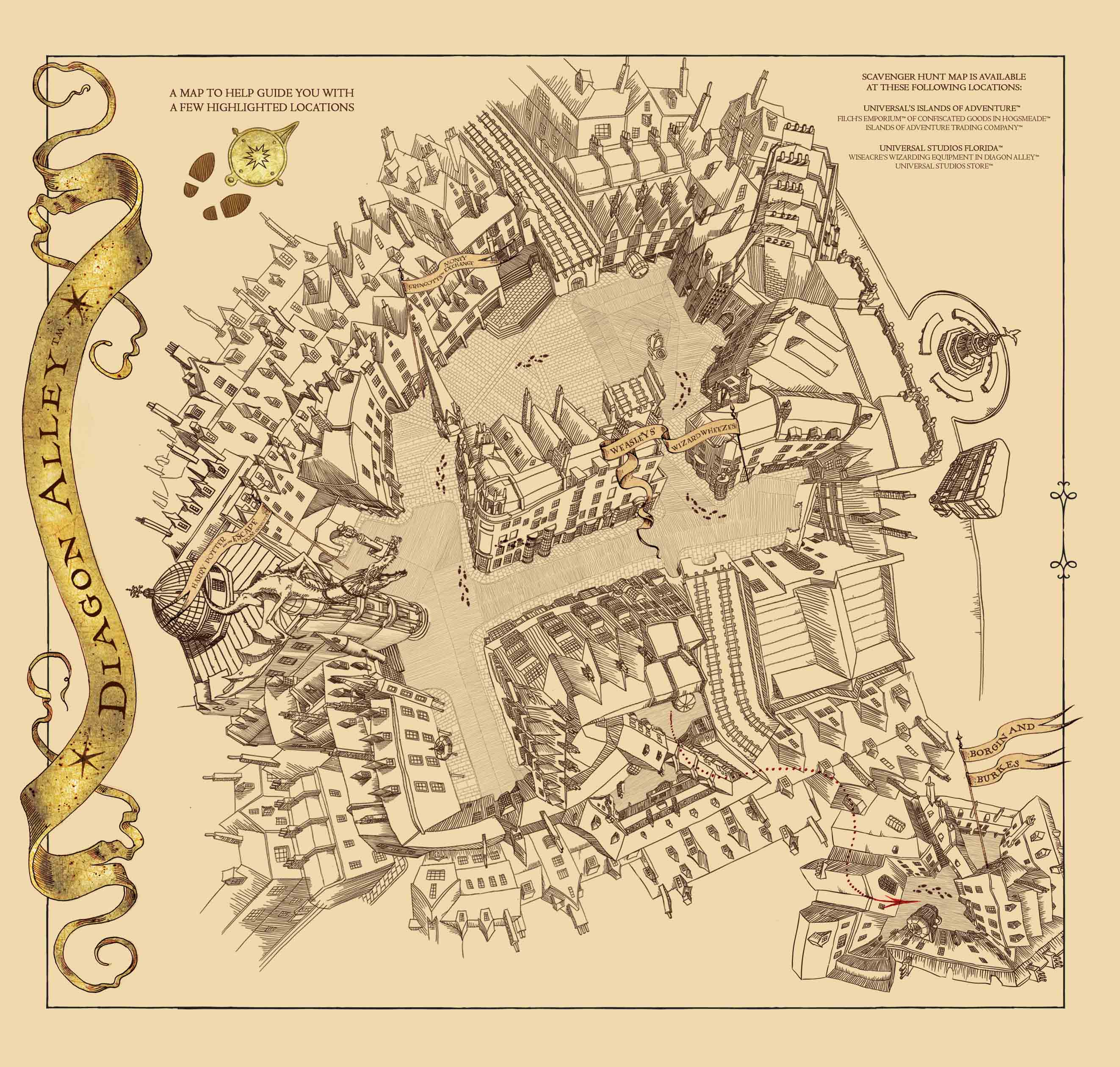 Wizarding World Orlando Map Behind The Thrills | Go “Back To Hogwarts” With New In Park Scavenger Hunt  And More At Universal Orlando This September Amusement Parks, Guides, News